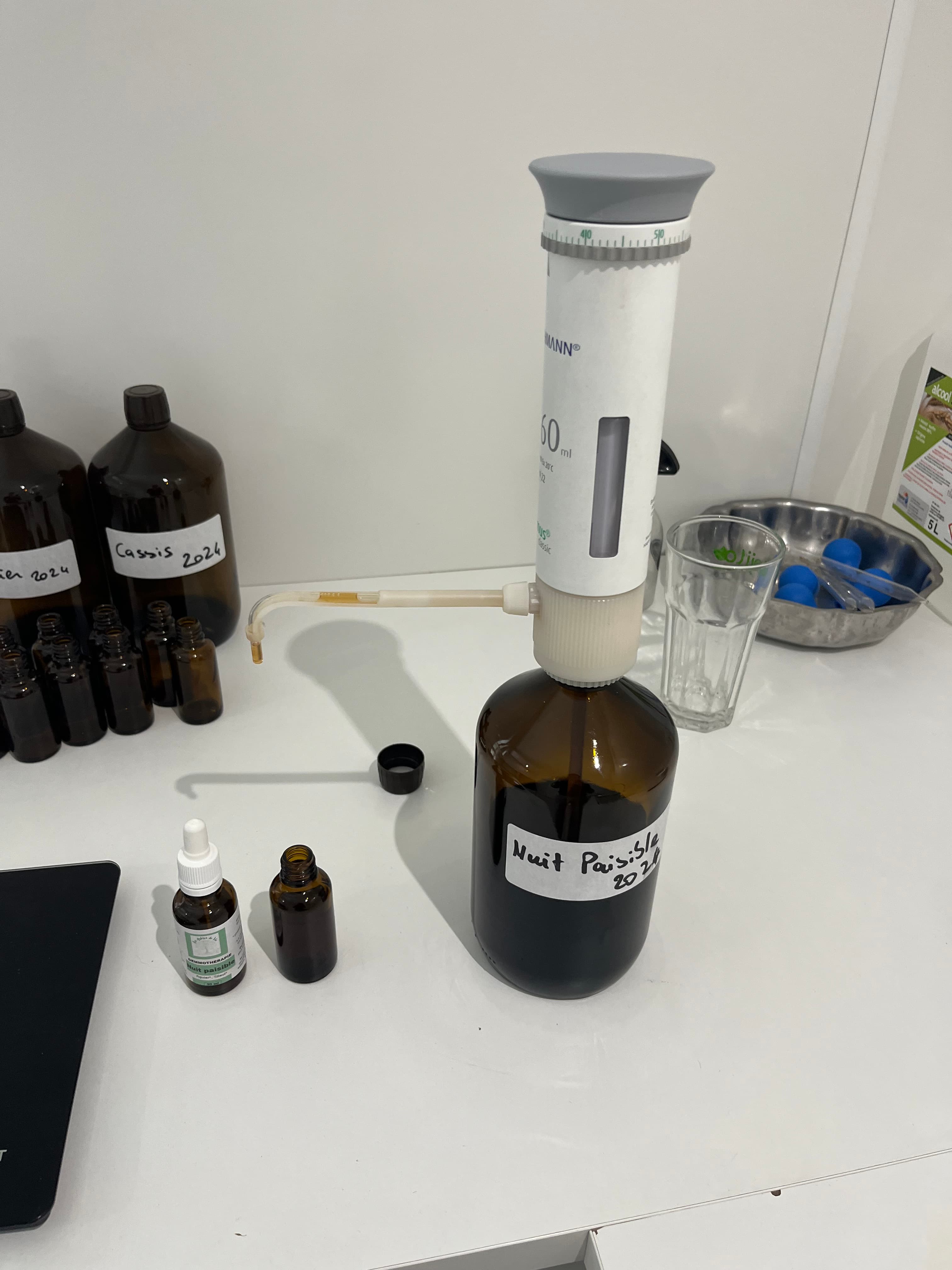 Laboratoire de gemmothérapie à Bellevigne-en-Layon — préparation des macérats