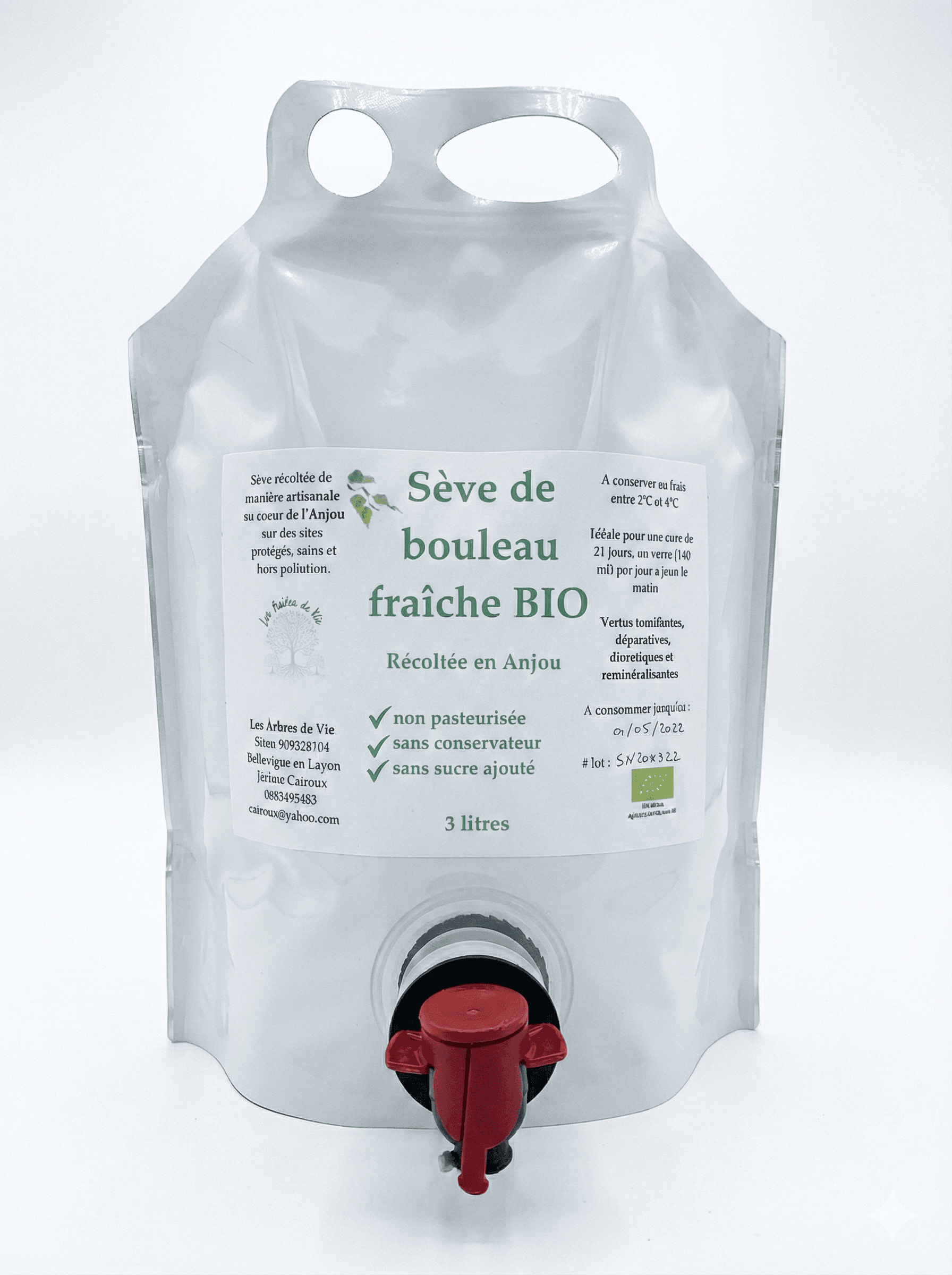 Sève de Bouleau Fraîche — Sève de Bouleau bio Les Arbres de Vie